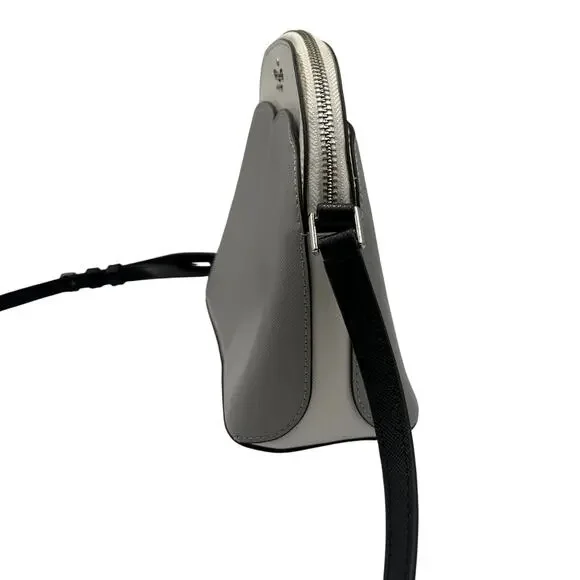 Kate Spade Payton Dome Saffiano Leather Crossbody Bag Gray White - Picture 3 of 8